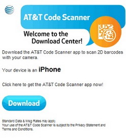 AT&T Code Scanner released - Free barcode scanner app for Android, BlackBerry