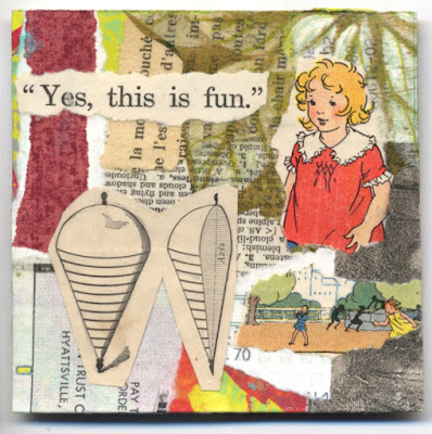 Collage hidden in secret compartment book