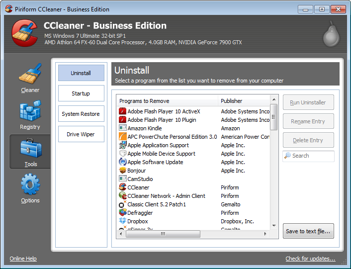Latest free version of ccleaner
