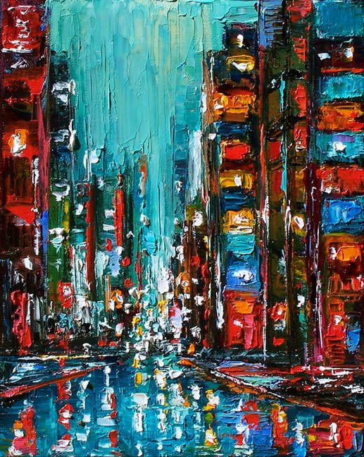 Debra Hurd Original Paintings AND Jazz Art Abstract Cityscape city art