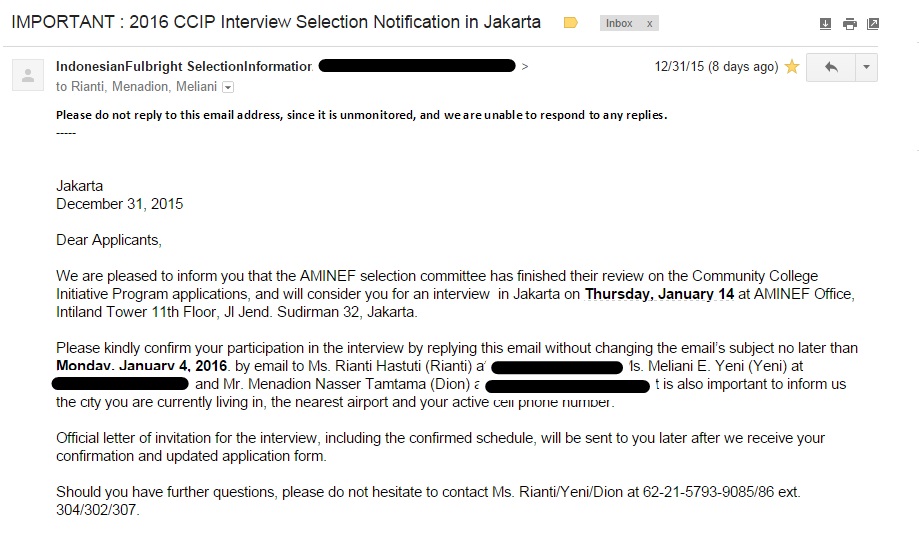 Community College initiative program. I confirm my participation to the Interview. Ш сщташкь ьн зфкешсшзфешщт ещ еру штеукмшуц. Reply to this email