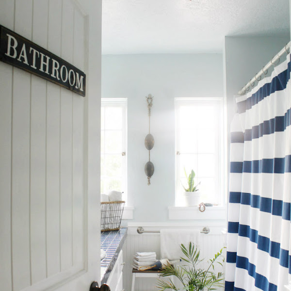 DIY Bathroom Sign & A Look into our Main Bath