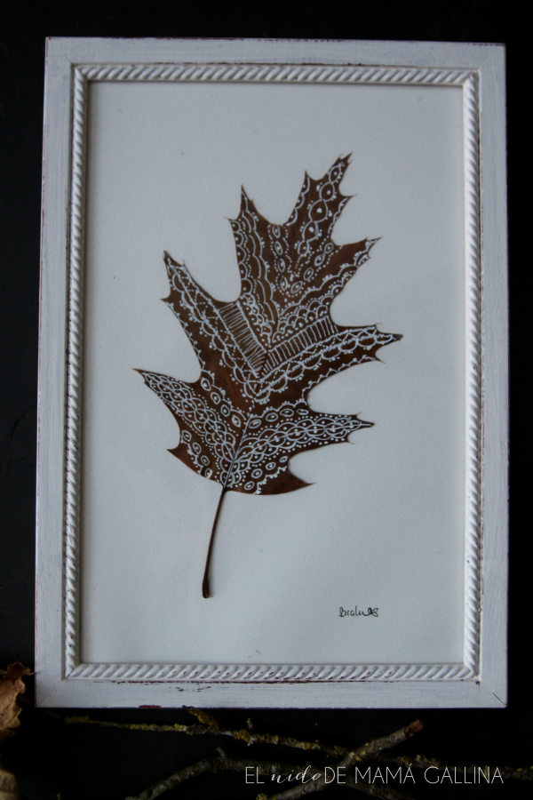 DIY: Cuadro con hojas secas pintadas | Manualidades