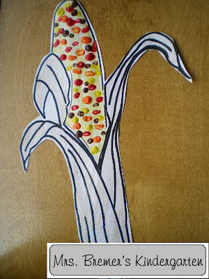Fall Indian corn art activity for young children