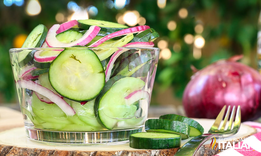 Cucumber Onion Salad with Vinegar + Video
