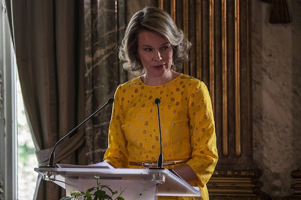 Queen Mathilde of Belgium attends the award ceremony of the 'Queen Mathilde Prize 2015' at the Royal Palace
