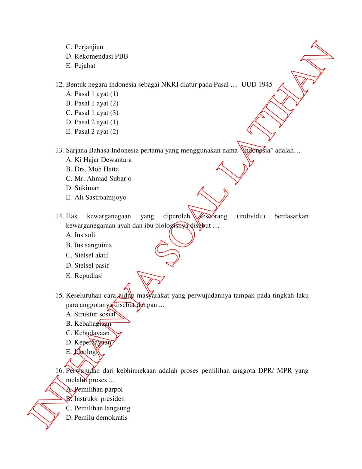 Contoh Soal Tes Cpns 2018