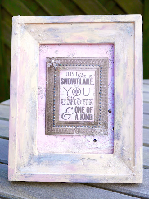 Just like a snowflake mixed media by Katherine Sutton using BoBunny Winter Wishes
