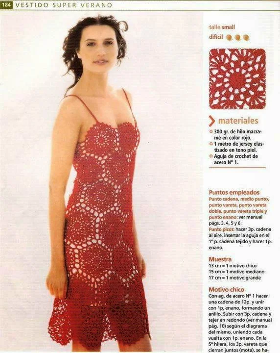 Vestido de verano para tejer al crochet - con patrones en español