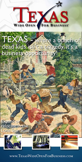 funny rick perry Texas wide open for business, texas where dead kids = profit, Rick Perry whore for Texas