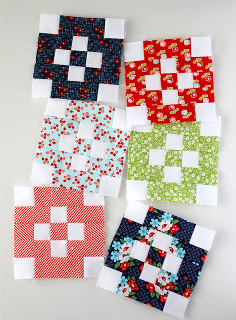 Cute tiny blocks using Bonnie and Camille fabrics