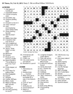 The New York Times Crossword in Gothic: 02.10.12 — Who Knows?