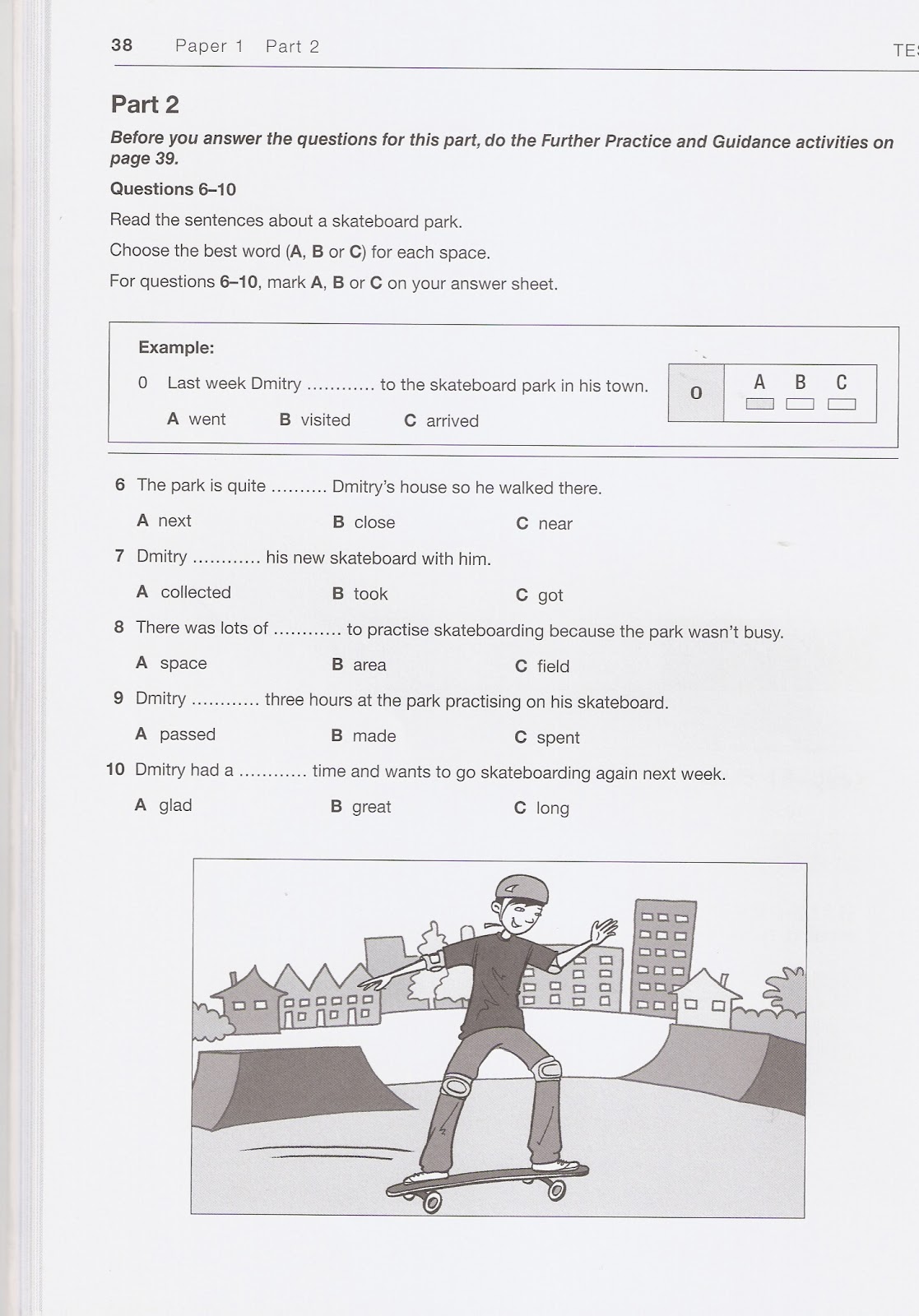 Exámenes de Cambridge Reading & Writing Test 2 (KET)