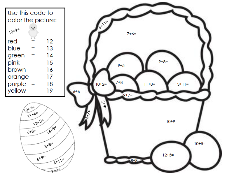 NEW 11 FREE FIRST GRADE EASTER MATH WORKSHEETS ...