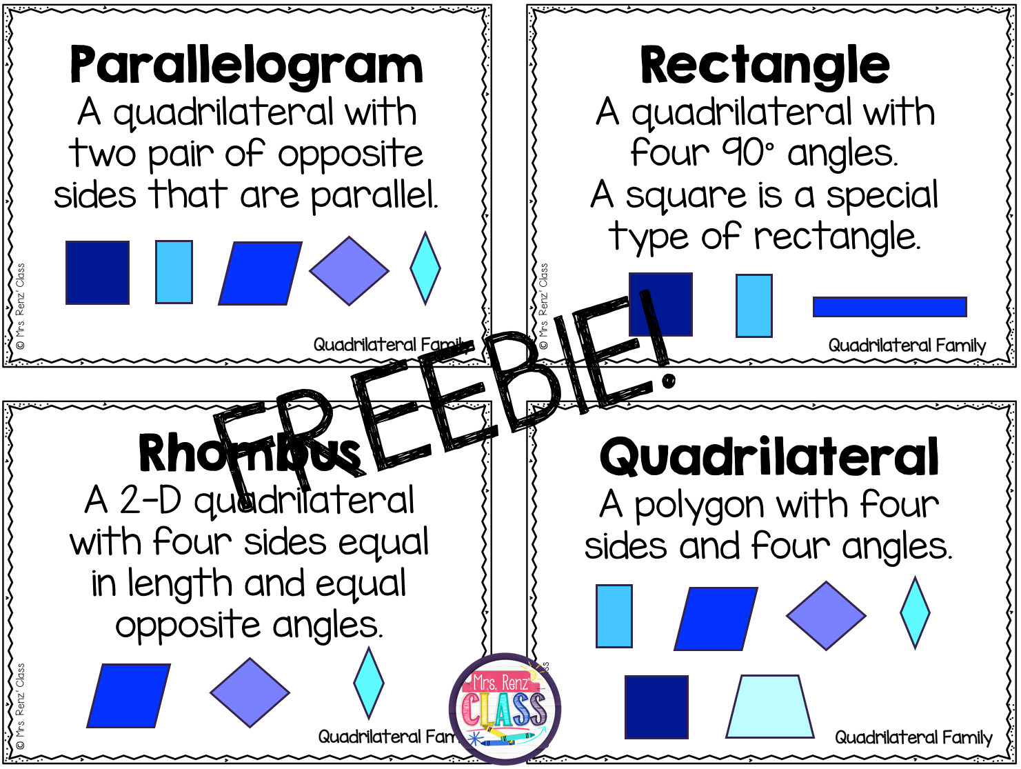 Mrs. Renz' Class A Polygon Family Tree & Definition Card {FREEBIE}