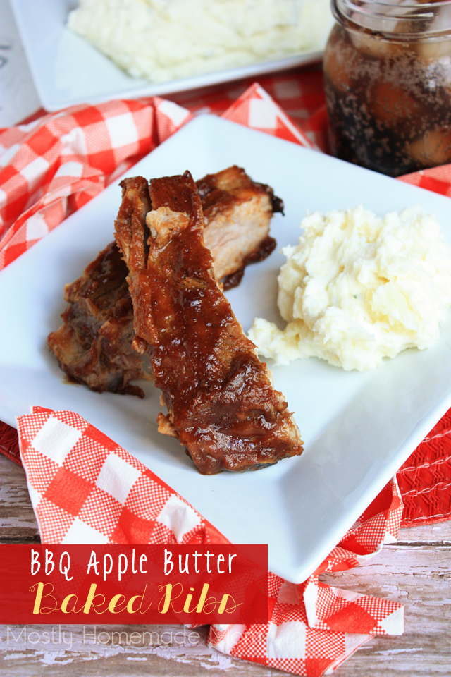 BBQ Apple Butter Baked Ribs Mostly Homemade Mom