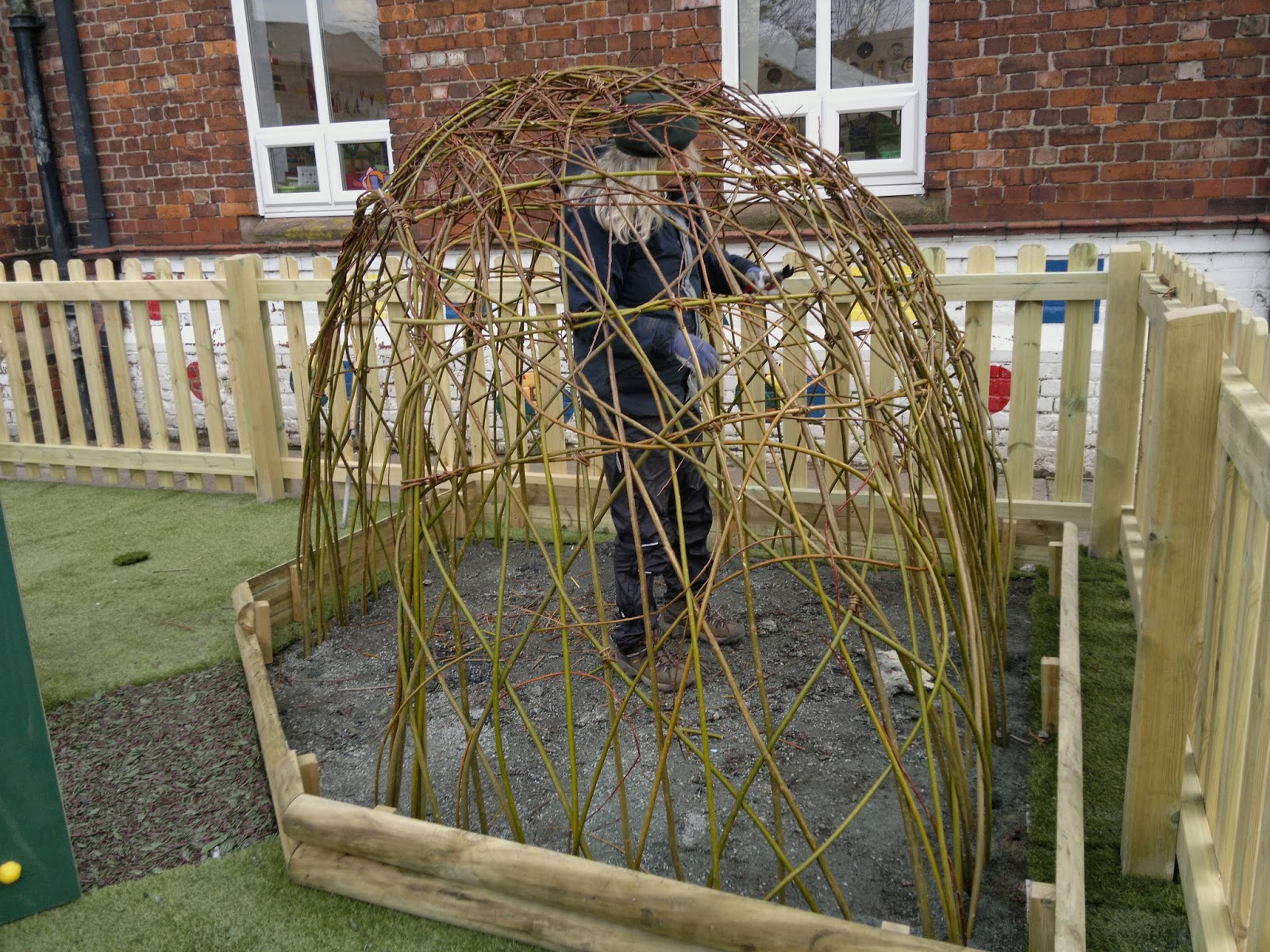 WILLOWPOOL HAPPENINGS Small Living Willow Den in a Nursery Garden
