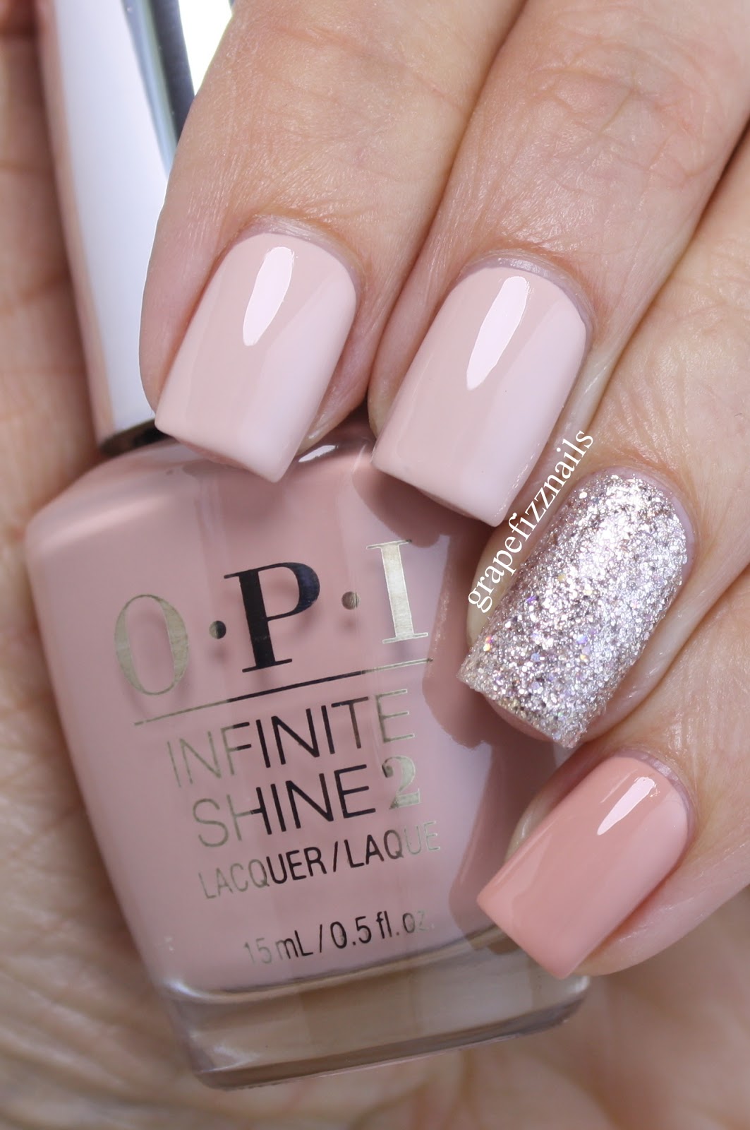 Grape Fizz Nails: Nude Sparkle OPI Manicure