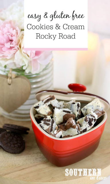 Easy Cookies and Cream Rocky Road Recipe - gluten free, candy, homemade gift ideas, valentines day gift ideas