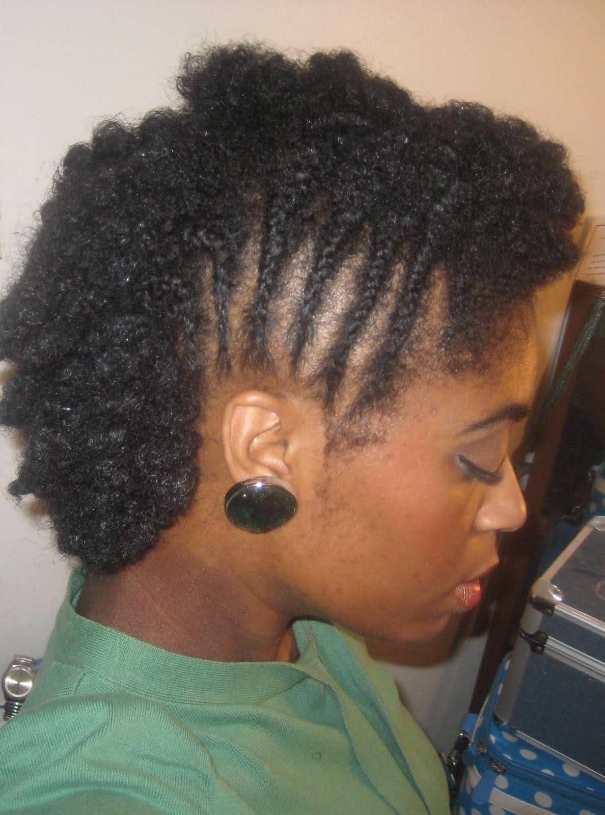 Naturally Elegant: Hairstyle: Side Cornrows and Half Pinned-Up