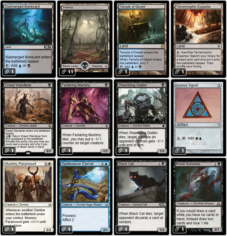 Magic the Gathering Adventures M19 Commander Deck [8] Chromium Zombies