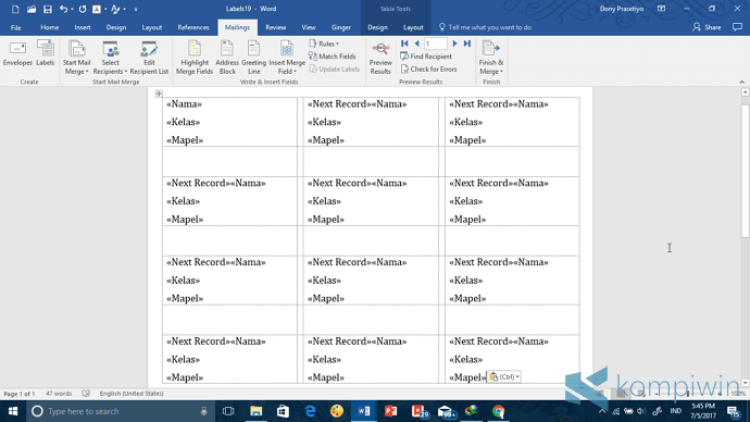 Idea Cara Membuat Label Harga Dengan Microsoft Word Gambar