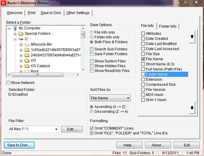techieNetizen's Web Log: List contents of a folder in Windows PC as