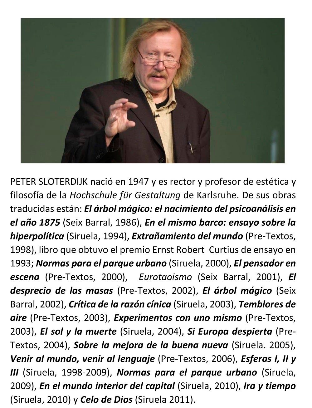 Peter Sloterdijk Tu Dois Changer Ta Vie Literatura y Psicoanálisis: La Antropotécnica. El libro de Peter