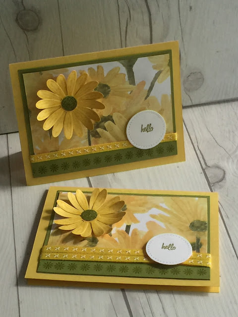 Handmade card using Daisy punch and Daisy Deligth Stamp Set
