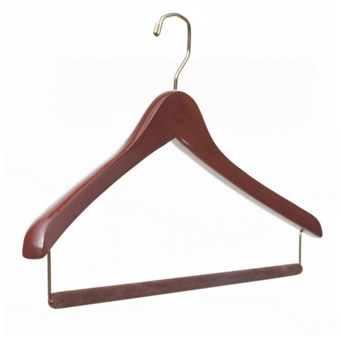 Quality Hangers Calidades Perchas para los Trajes de Madera Anchas de Madera Percha para Abrigos y Pantalones de Acabado Retro 17.5 Pulgadas Retro 