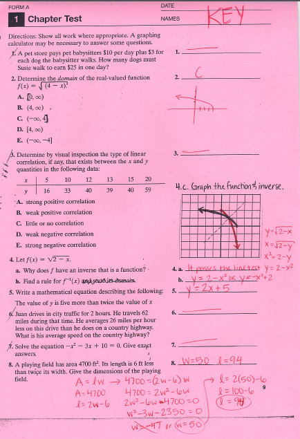 PreCalculus: Chapters P-2 Answers
