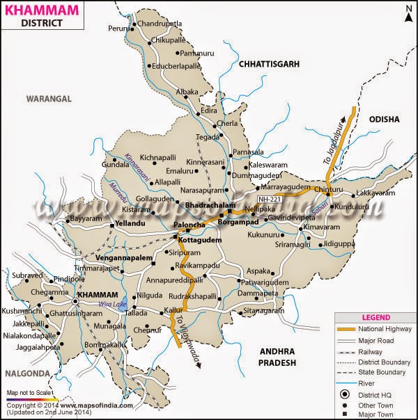Khammam District Map