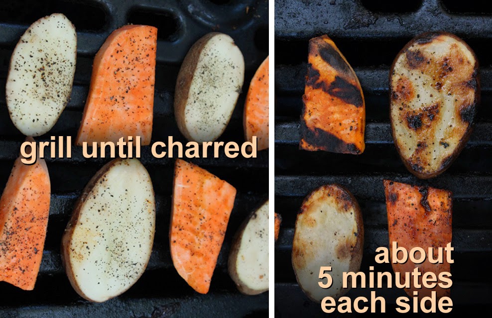 The 99 Cent Chef Grilled Russet and Sweet Potatoes