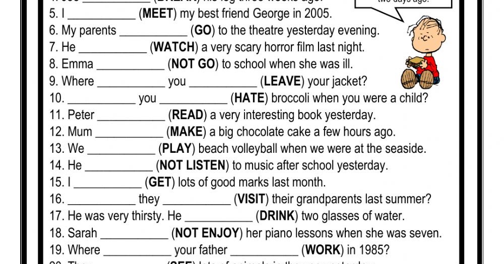 Simple past esl image