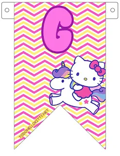 Banderines con Letras para Cumpleaños de Hello Kitty. Hello Kitty Party Free Printable Banners with the Alphabet.