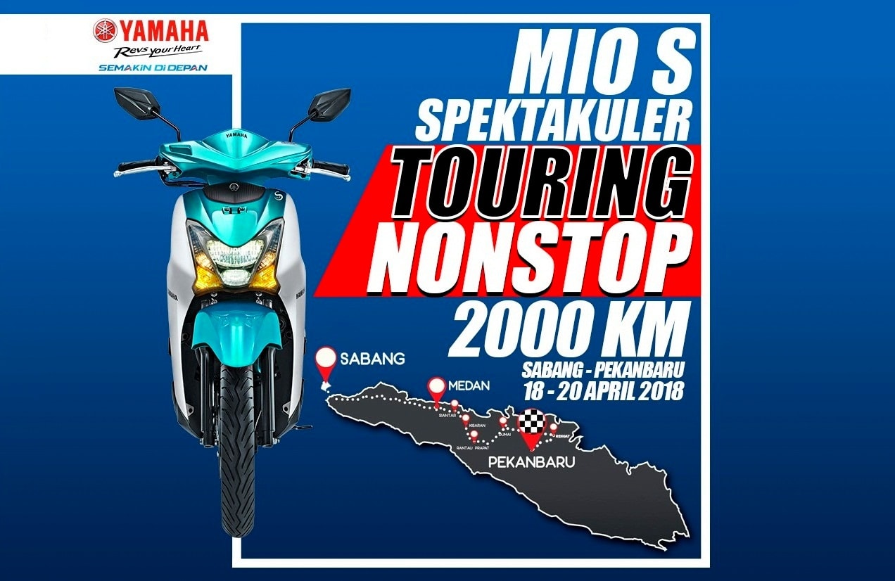 Alfa Scorpii pamerkan keunggulan Yamaha MIO S dengan touring 2000 KM dari Sabang sampai Pekanbaru nonstop !