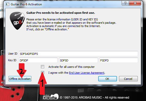 guitar pro 6 user id and key id offline activation