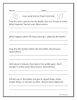 3-6 Free Resources: Lava Lamp Science Experiment