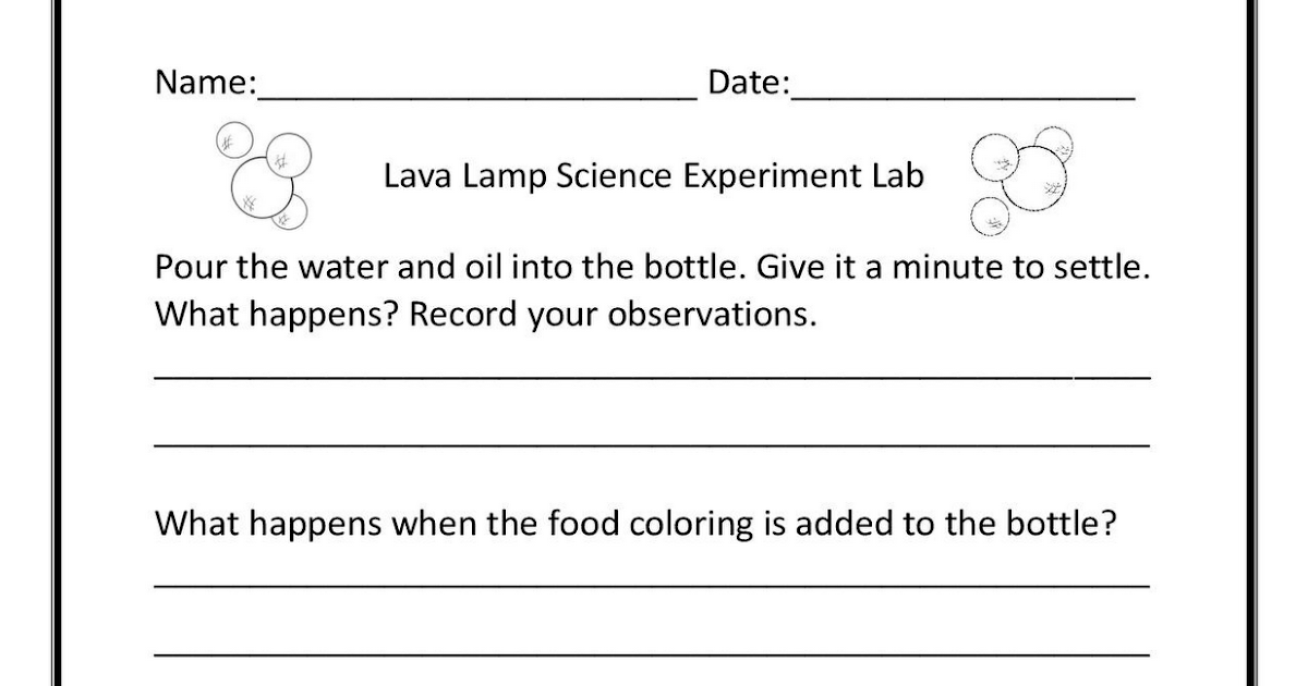 3-6 Free Resources: Lava Lamp Science Experiment