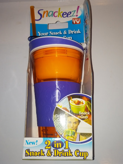Snackeez Plastic 2 in 1 Snack & Drink Cup One Cup Assorted Colors 