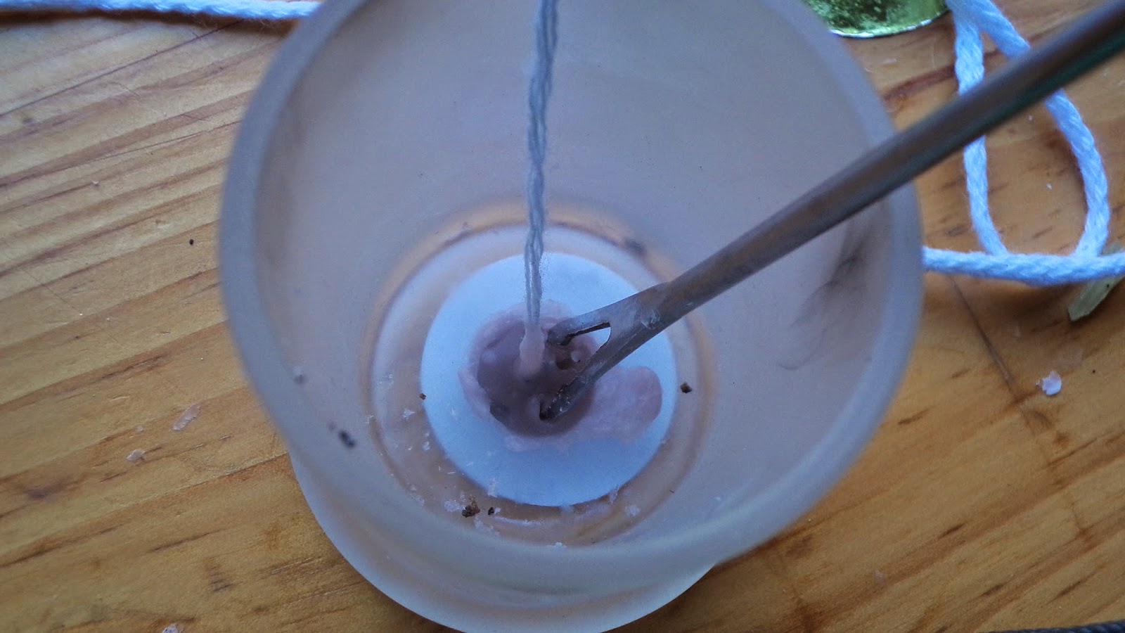 Refilling old candle holders with new home made candles!