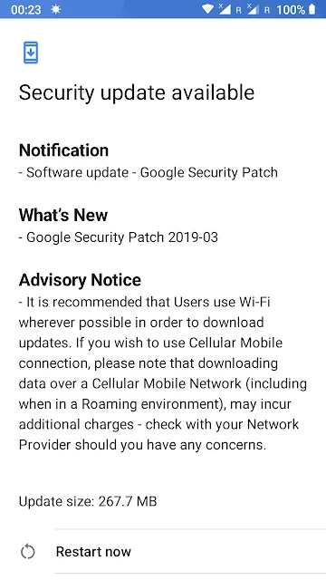 Nokia 5 receiving March 2019 Android Security update