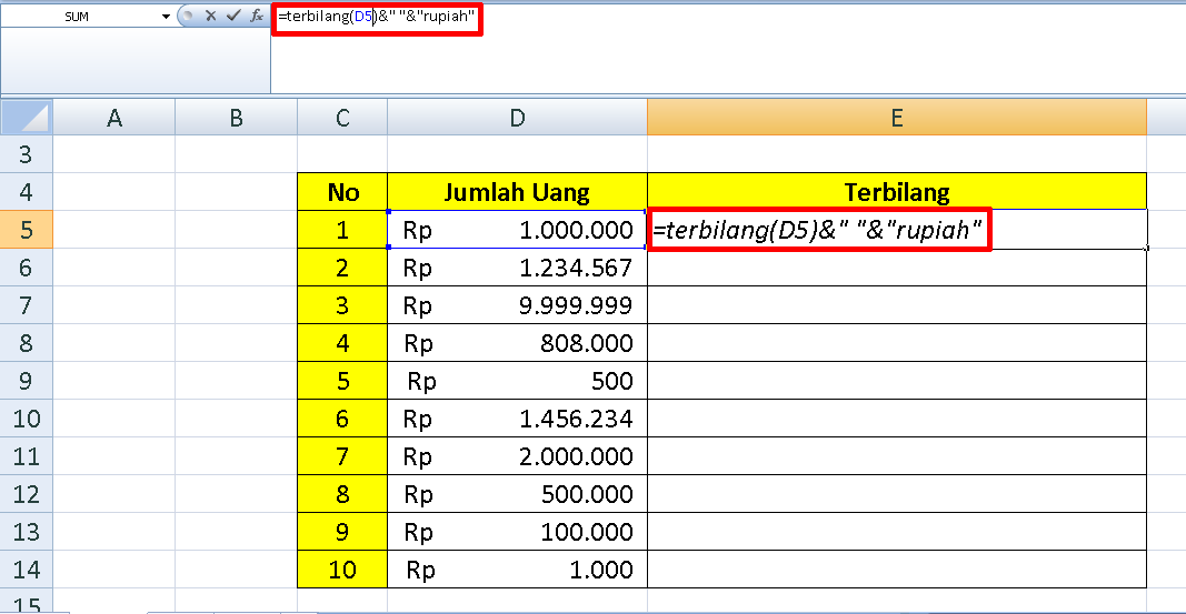 Rumus Terbilang Ms Excel 2007 Guru IPS