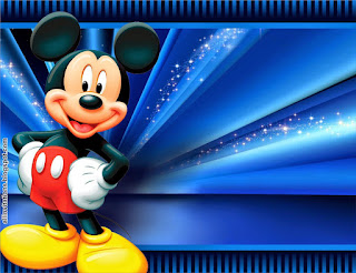 Mickey con Fondo Azul: Mini Kit para Imprimir Gratis. Etiquetas de Mickey con Fondo Azul para imprimir gratis.