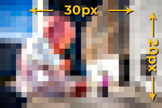 Recorte y ampliación de una foto de 20x30px