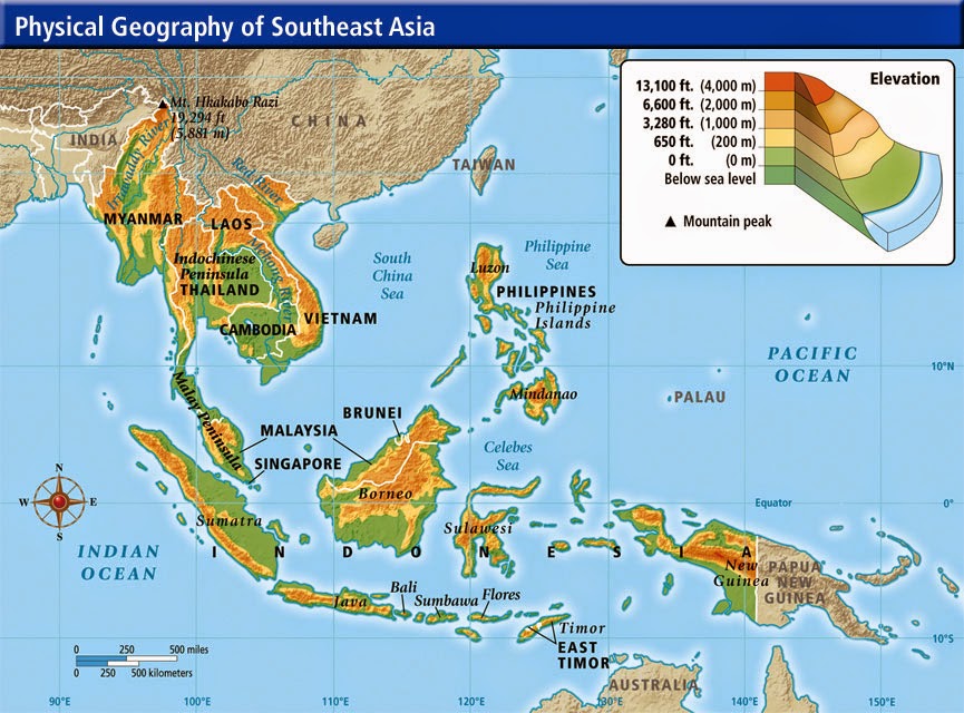 South Asia Physical Map