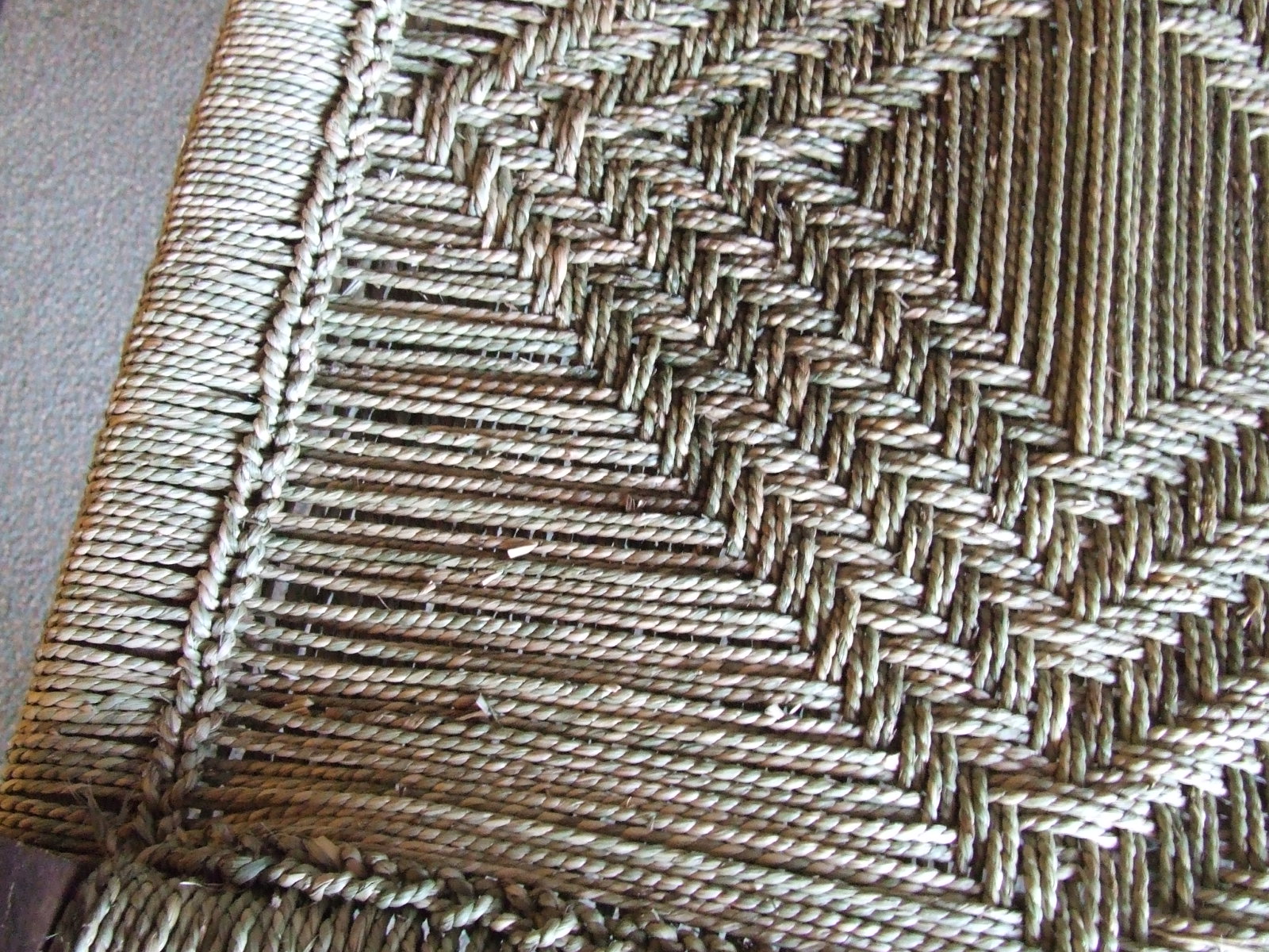 Former Glory Seat Weaving Seagrass weaving with a bit of crochet