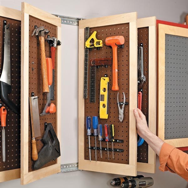 Use this genius pegboard system to store tools