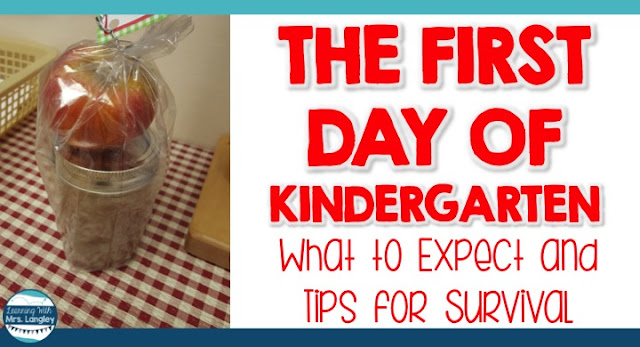 What does the first day of kindergarten really look like? Be ready for the first day with activities, a name tag free file, craft, and reasonable expectations. Have a successful first day in preschool kindergarten or 1st grade!