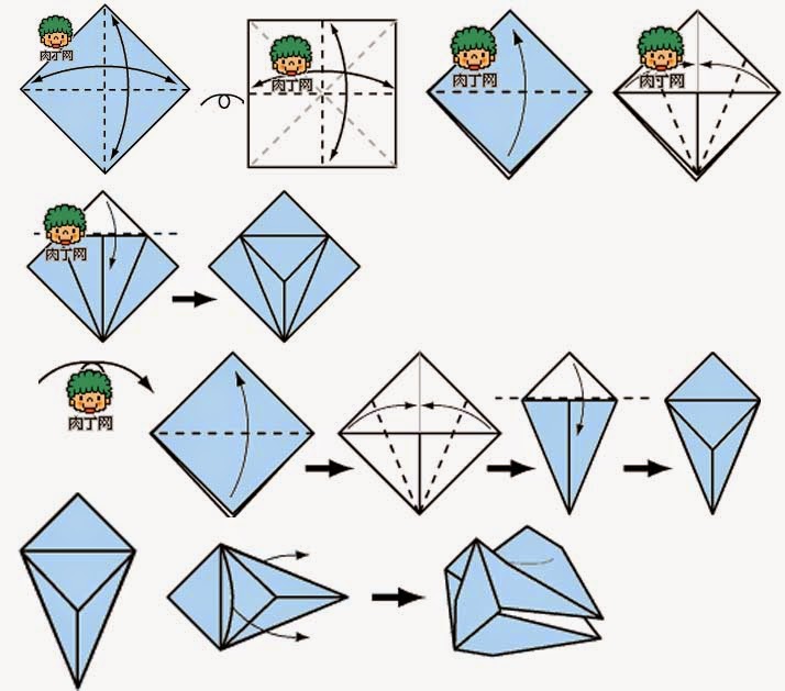 Snake Origami diagram